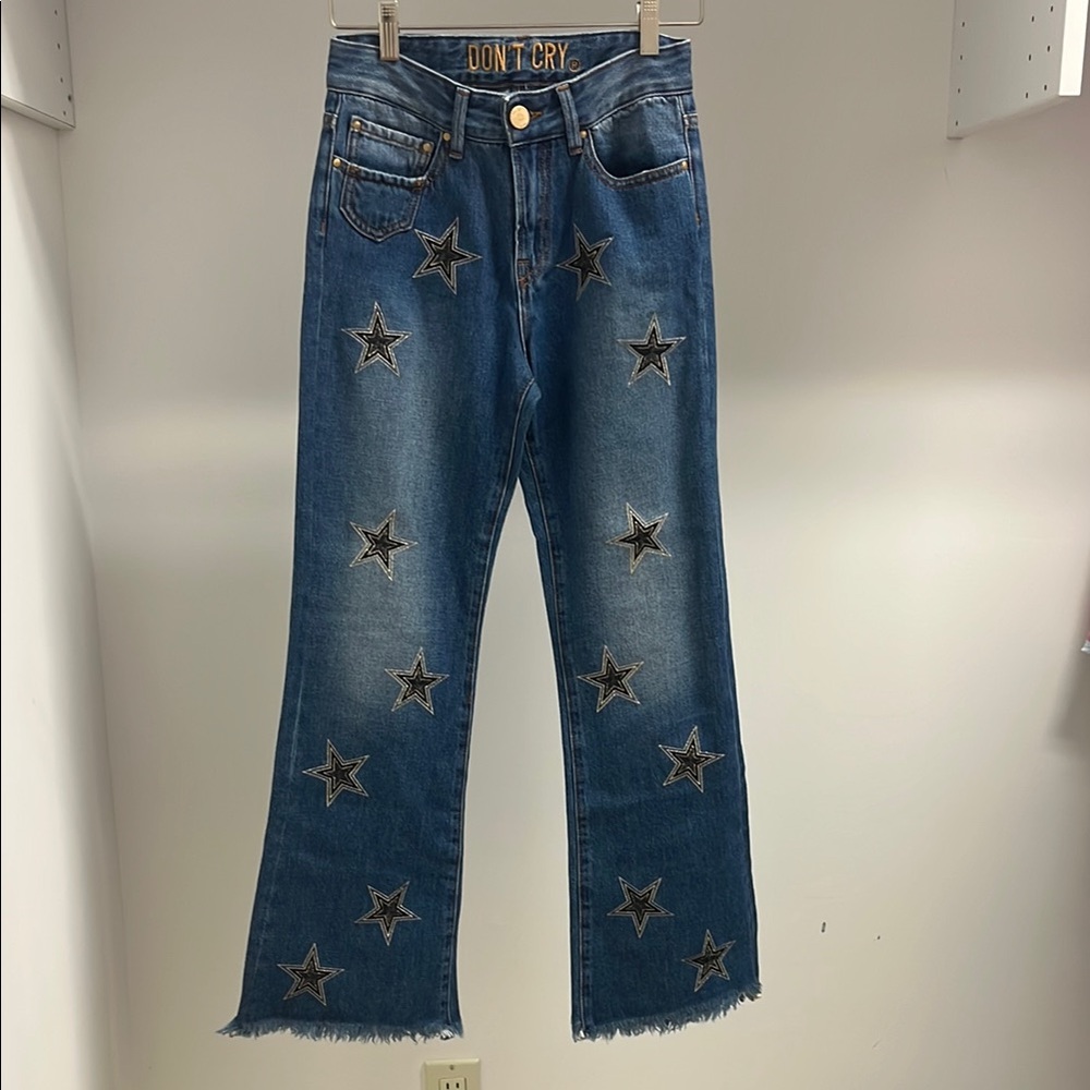 Don’t Cry Women's Blue Star-Patterned Jeans